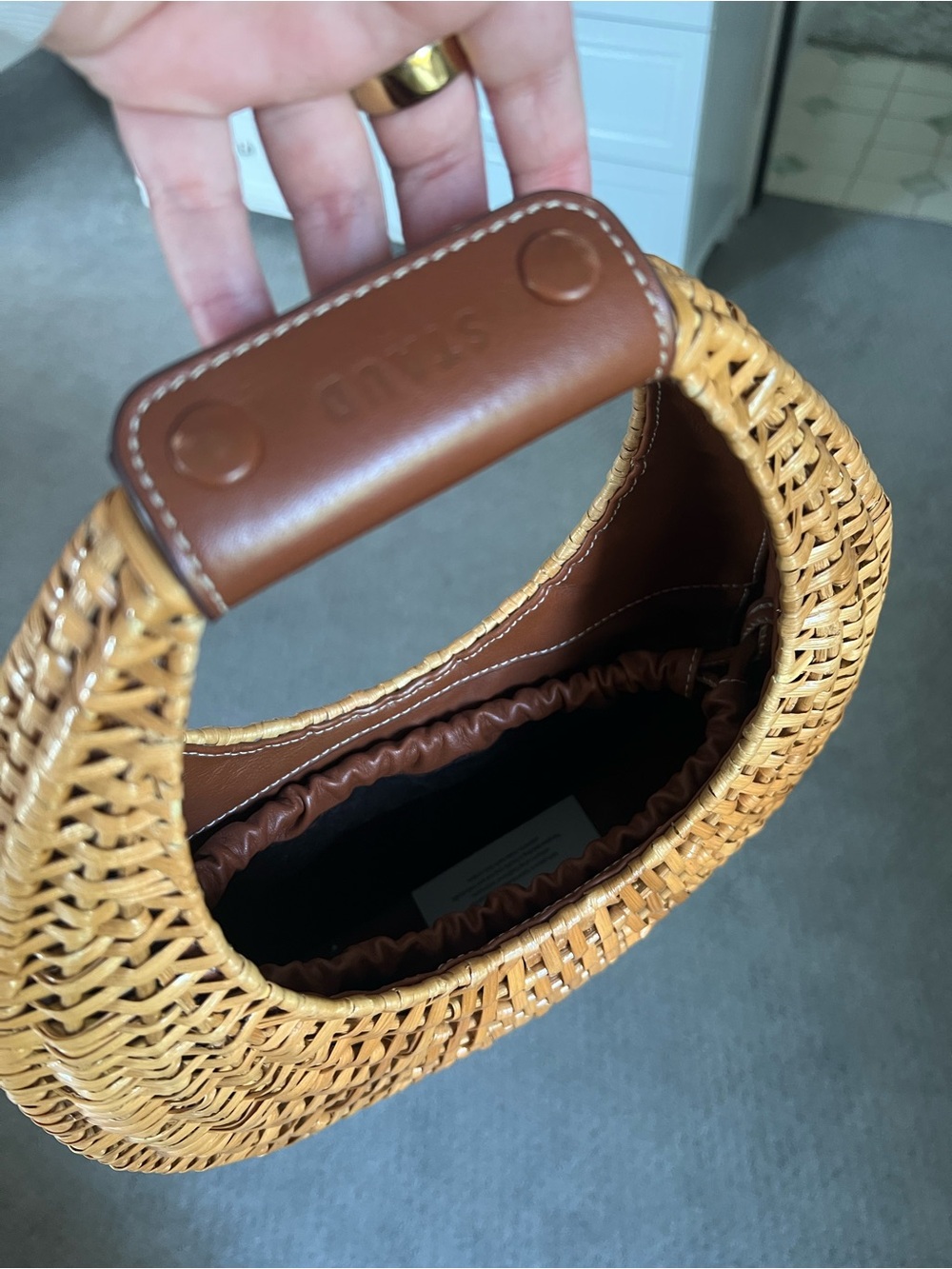 STAUD Rattan Half Moon Bag - Picture 4 of 8